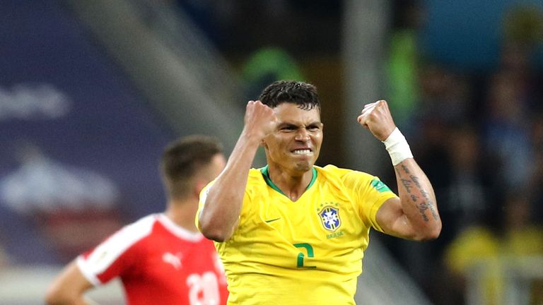 Serbia 0-2 Brazil: Paulinho and Thiago Silva take Brazil through