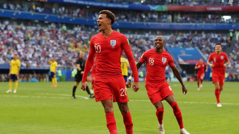 Dele Alli grabbed England's second from Jesse Lingard's cross