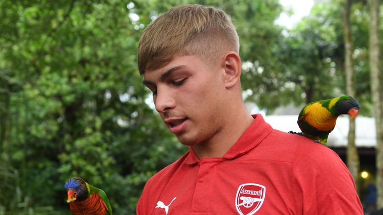   Emile Smith Rowe joins the first team during their tour of Singapore 