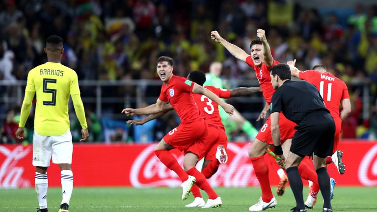 Eric Dier converts his penalty to send England into the World Cup quarter-finals