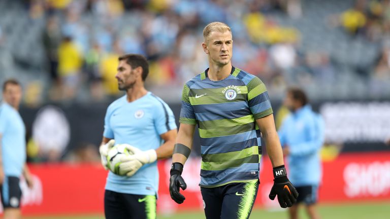   Joe Hart makes a rare appearance for Man City in Chicago 