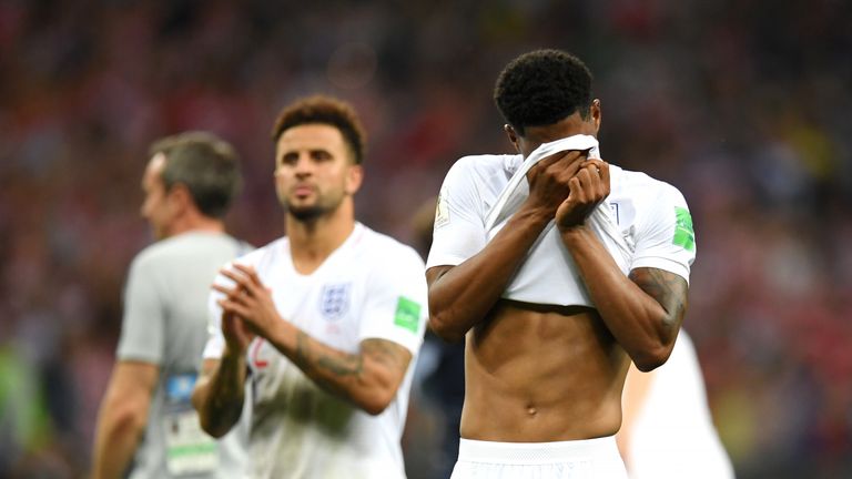 Marcus Rashford is dejected after England's 2-1 loss to Croatia