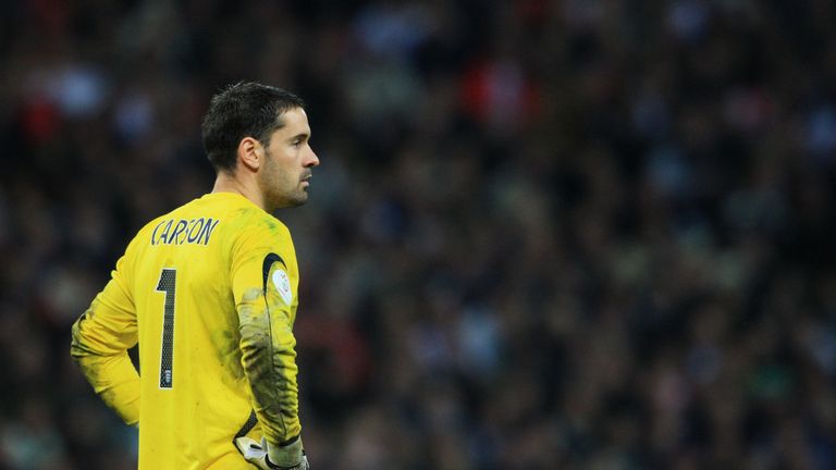   Scott Carson looks stunned after his first mistake 