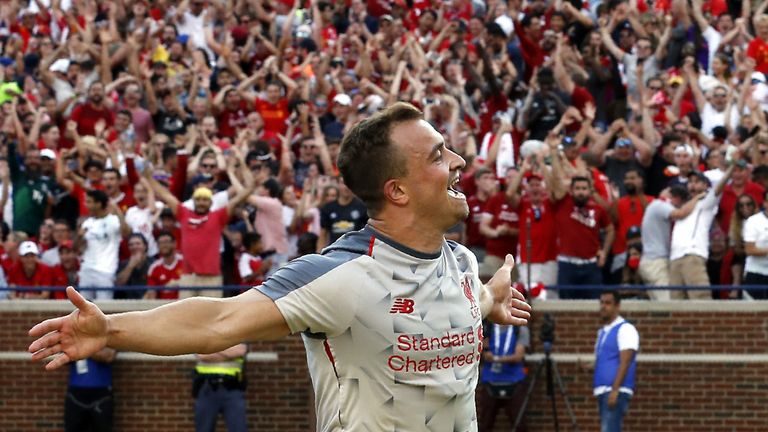 Xherdan Shaqiri scored for Liverpool against Manchester United