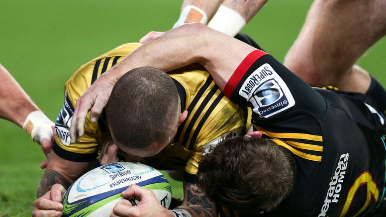 TJ Perenara scored twice against the Chiefs in his side's quarter-final win