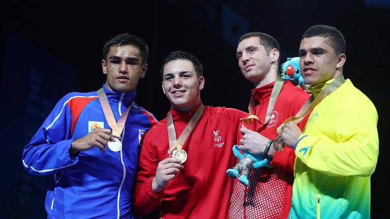 Sammy Lee (second left) won Commonwealth gold at the Gold Coast