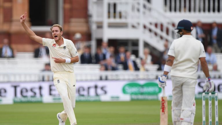 Stuart Broad took four wickets in a spell as England romped to victory