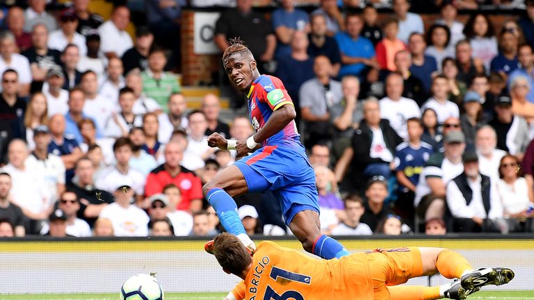 Wilfried Zaha scored the second goal of the game at Craven Cottage
