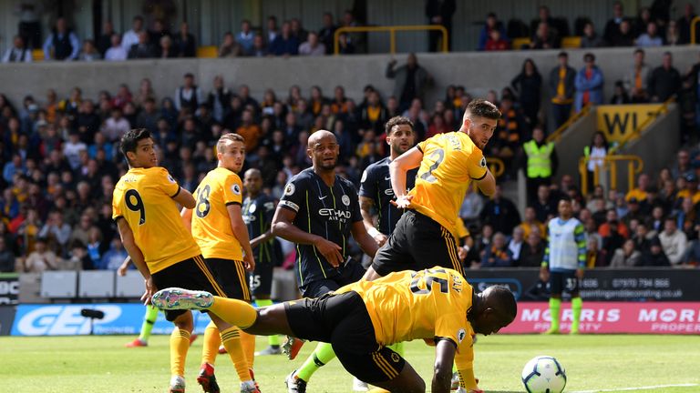 Boly gave Wolves the lead in controversial fashion, handling in from close range