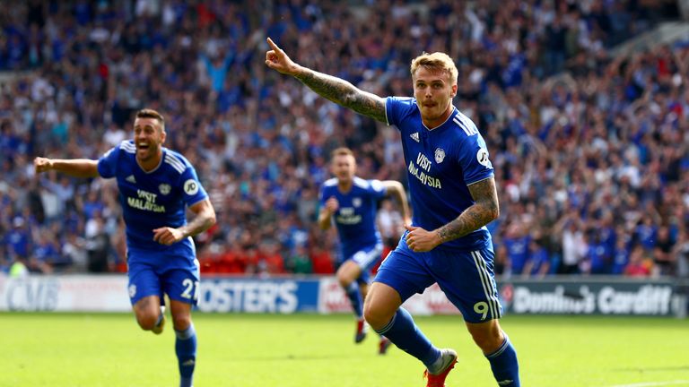 Danny Ward profited from some loose marking to score for Cardiff