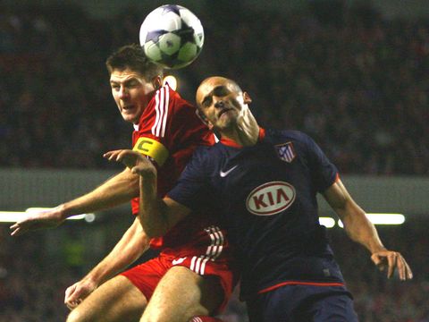 Image of Pernia clashes with Gerrard