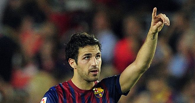 Fabregas: On the mark for Barcelona in five-goal rout