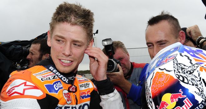 Casey Stoner: Equalled Mick Doohan's record of pole positions in a single season