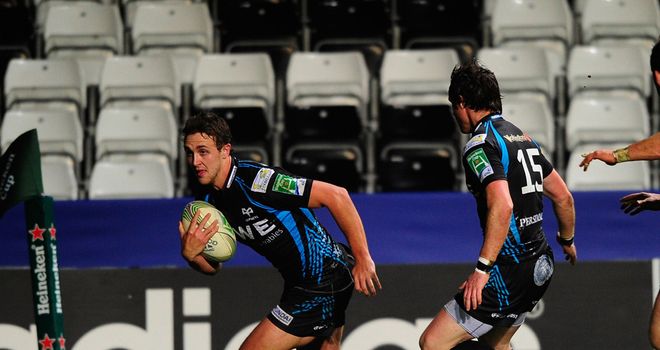 Ashley Beck: Bagged two tries for the Ospreys
