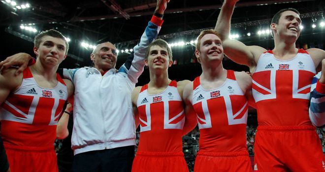 Team GB celebrate after winning their first men&#39;s team medal for 100 years