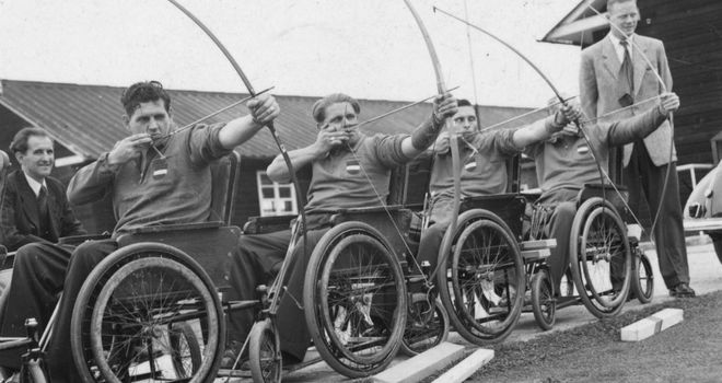 Paralympic archers compete in 1953