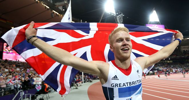 Jonnie Peacock stormed to victory in the 100 metres final