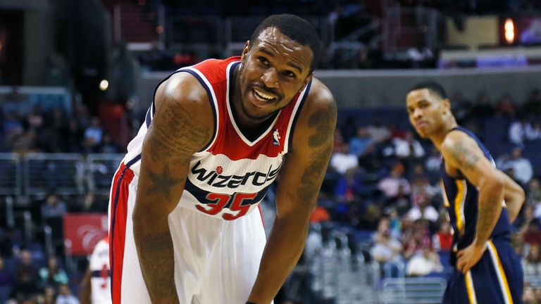 Trevor Booker looks dejected during the Washington Wizards&#39; 96-89 loss to the Indiana Pacers