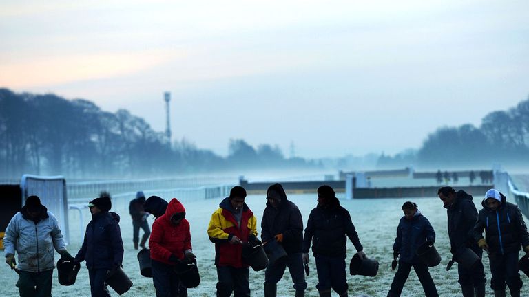 Haydock officials are working hard to beat the frost