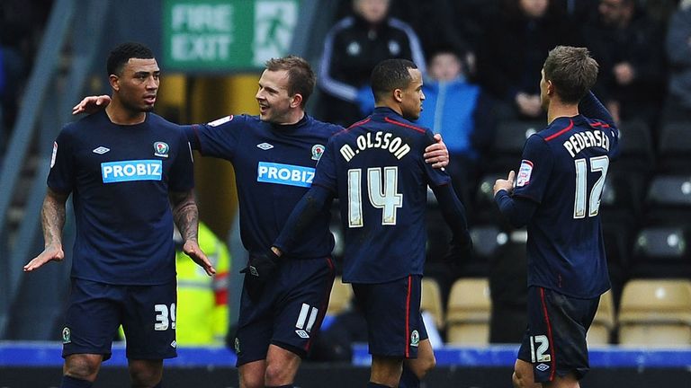 Colin Kazim-Richards: Celebrates his opening goal at Pride Park