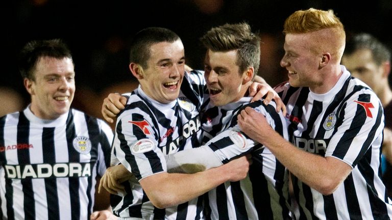 Graham Carey: Celebrates strike against Hearts