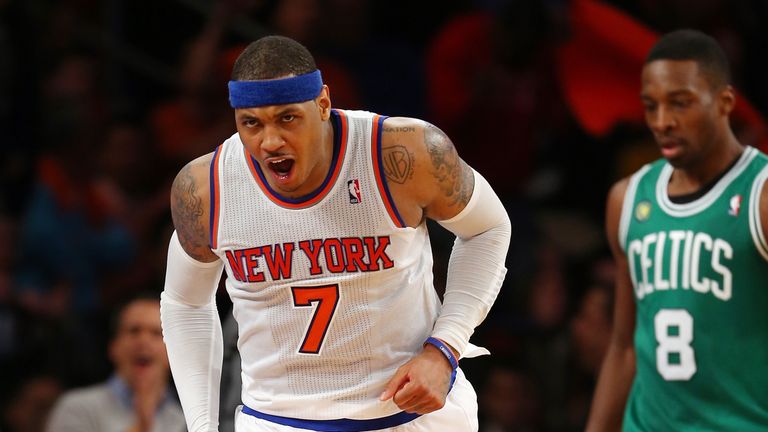 Carmelo Anthony: scored 17 of his game-high 36 points in the second half