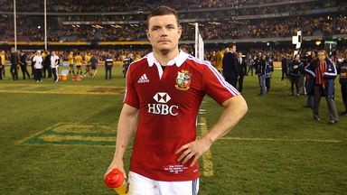 Dejected: Brian O'Driscoll reflects after the 16-15 loss in Melbourne