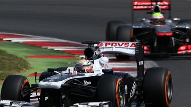 Pastor Maldonado: Gets a feel for Pirelli's new-look hard tyres