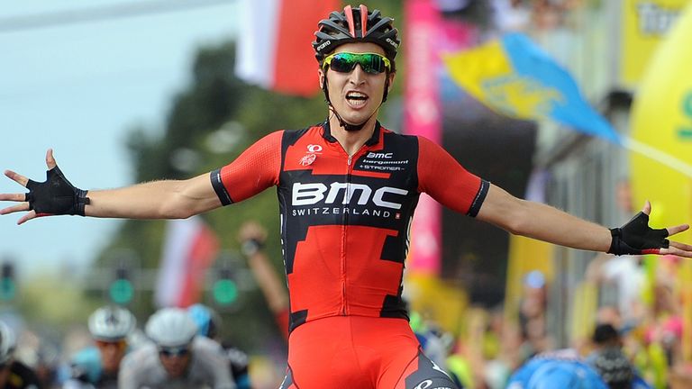 Taylor Phinney hung on by just metres to win stage four