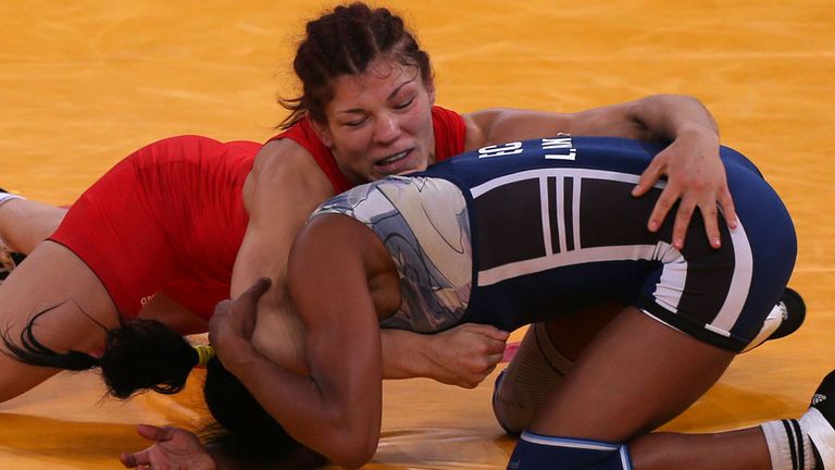 Wrestling action from the 2012 Games in London