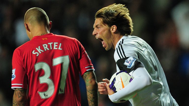 Michu ensured match finished 2-2 at the Liberty Stadium