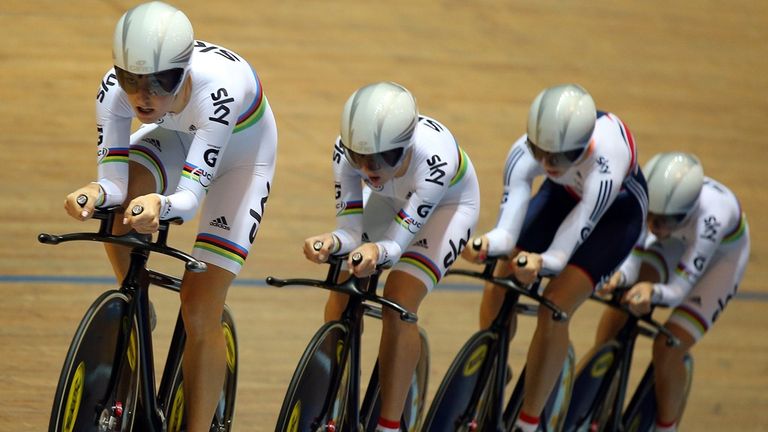Great Britain&#39;s women&#39;s team pursuit quartet knocked seven seconds off their world record in Manchester last weekend