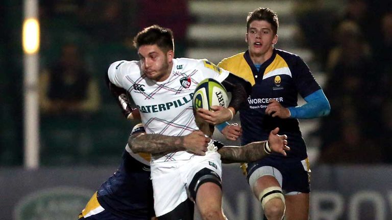 Owen Williams on the charge for Leicester