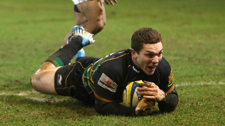 George North dives over for Northampton&#39;s sixth try