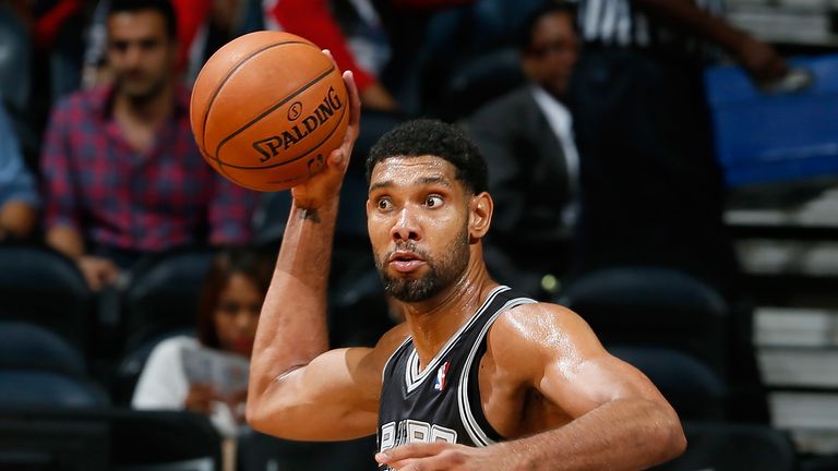 Tim Duncan: Spurs centre contributed 23 points and 21 rebounds