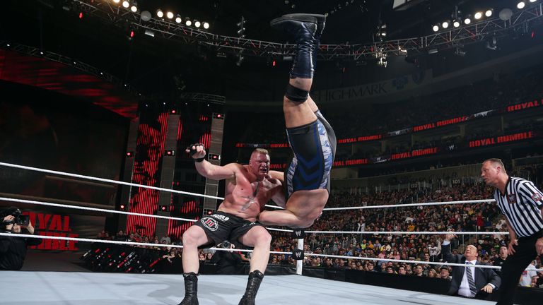 Lesnar cracked Big Show with an F5 en route to a quick triumph
