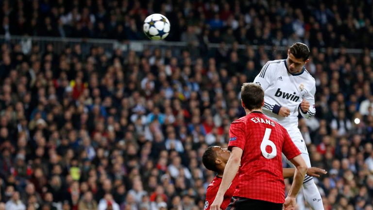 Ronaldo rises highest to score against his former club in the Champions League in 2013