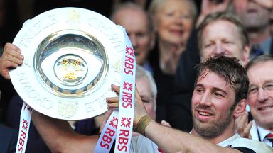 Captain Chris Robshaw celebrates England's victory
