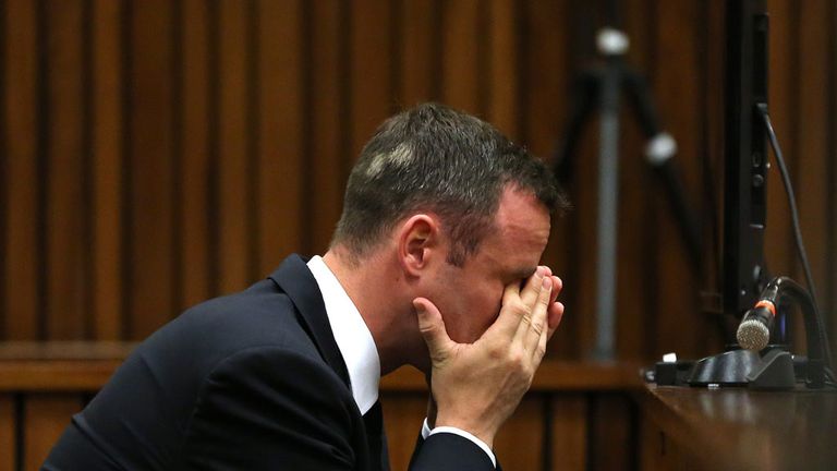 Oscar Pistorius in court on day 13 in Pretoria