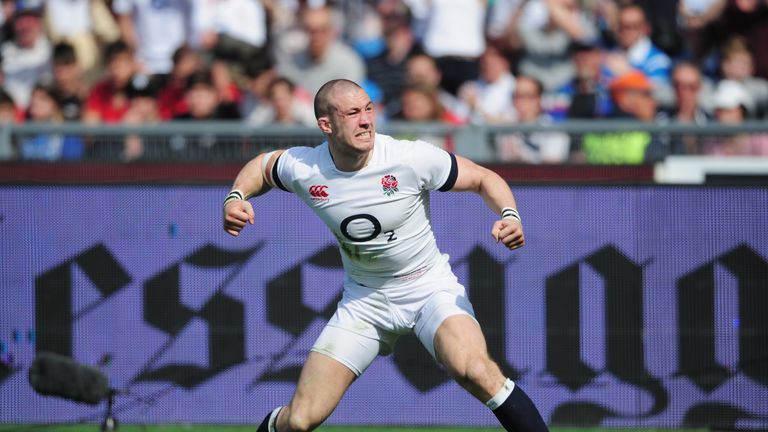 Mike Brown: England full-back celebrates opening try