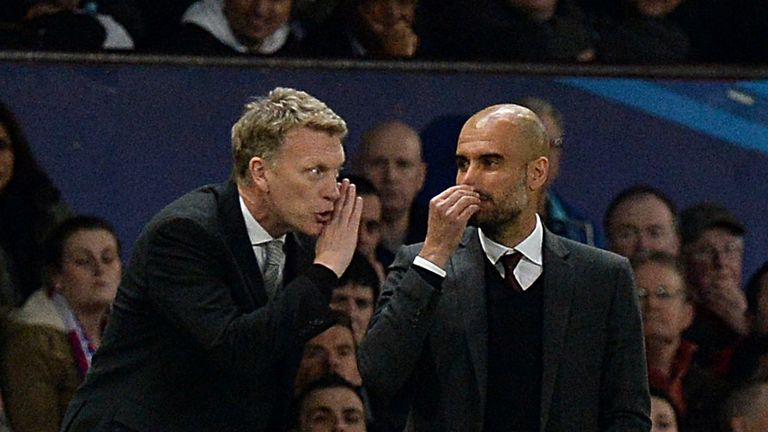 Bayern Munich manager Pep Guardiola and Manchester United manager David Moyes