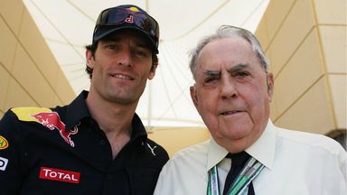 Mark Webber with Jack Brabham in 2010
