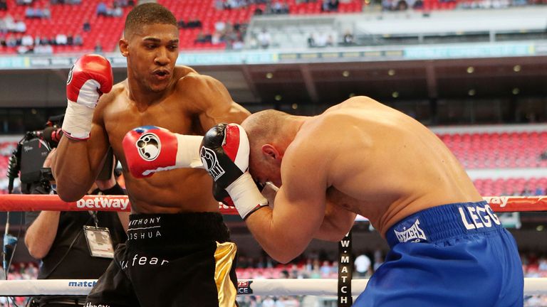 Anthony Joshua: On his way to a first round knockout win over Matt Legg