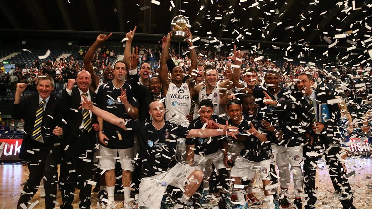 Winning feeling: Worcester Wolves beat Newcastle Eagles 90-78 in a thrilling final at Wembley Arena