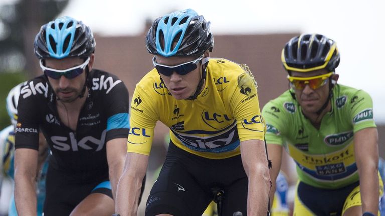 Chris Froome hit the floor hard just over 8km from the finish