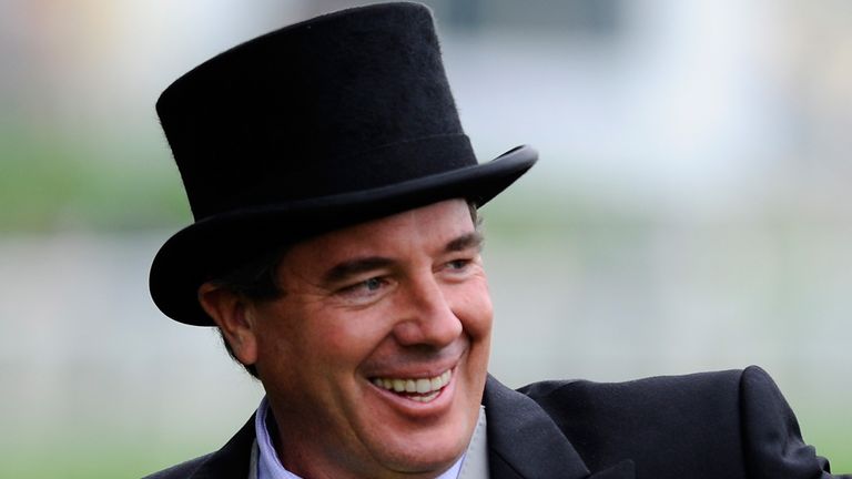 Trainer Wesley A. Ward smiles after Joel Rosario riding No Nay Never won the Norfolk Stakes