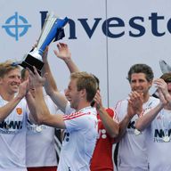England captain Barry Middleton lifts the London Cup