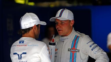 Felipe Massa and Valtteri Bottas chat after quailfying