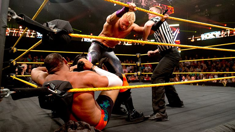 Tyler Breeze takes control of Angelo Dawkins