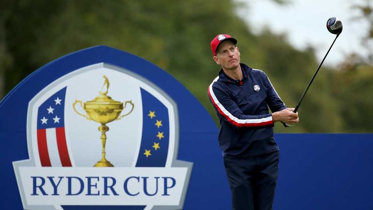 Jim Furyk during his first practice round at Gleneagles